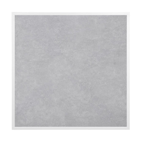 Bolero Light Grey Stone Effect Outdoor Fibre Glass Table Top White Trim - 700mm FU514 - Whisk Hospitality - FU514