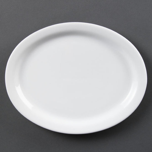 Olympia Whiteware Oval Plate /Platter - 25cm 10" (Box 6) CB477 - Whisk Hospitality - CB477