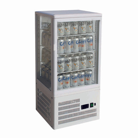 Thermaster Four - Sided Countertop Beverage Display Fridge White - TCBD78W - Whisk Hospitality - TCBD78W