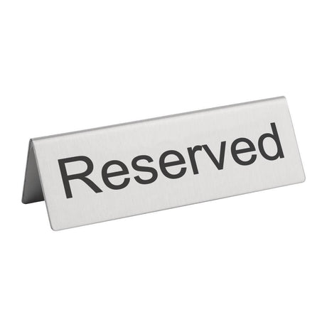Reserved Table Signs St/St (Pack 10) U051 - Whisk Hospitality - U051
