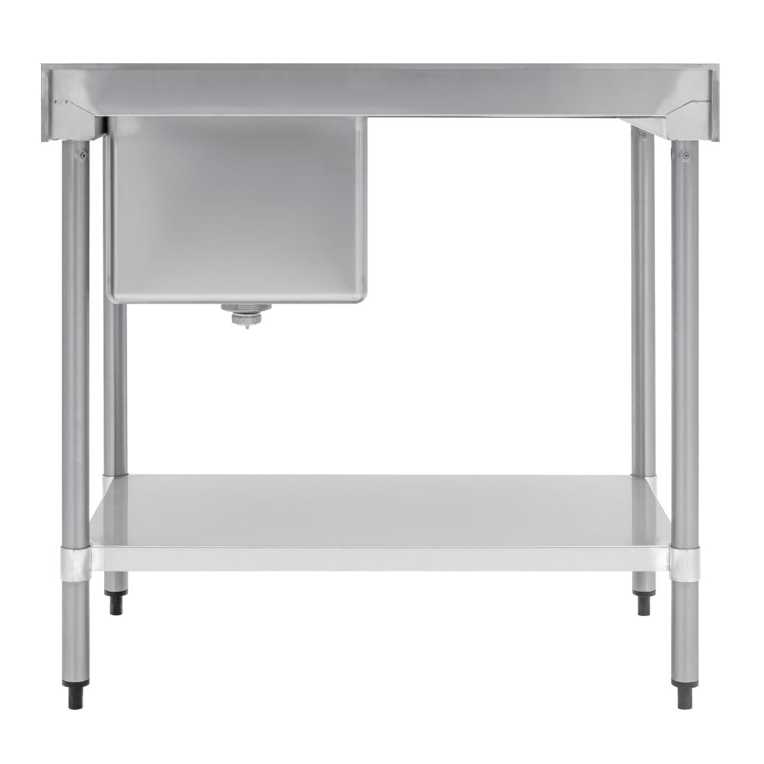 Vogue Single Bowl Sink L/H Drainer - 1000mm x 700mm (90mm Drain) HC913 - Whisk Hospitality - HC913