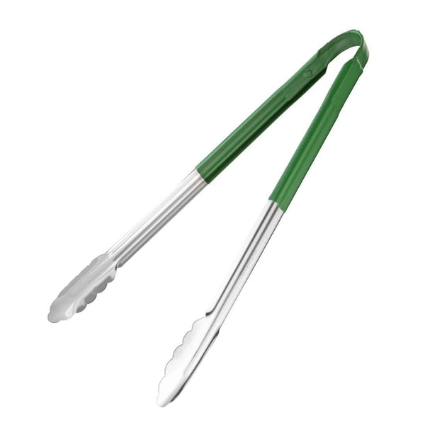 Hygiplas Colour Coded Serving Tong Green - 405mm HC851 - Whisk Hospitality - HC851