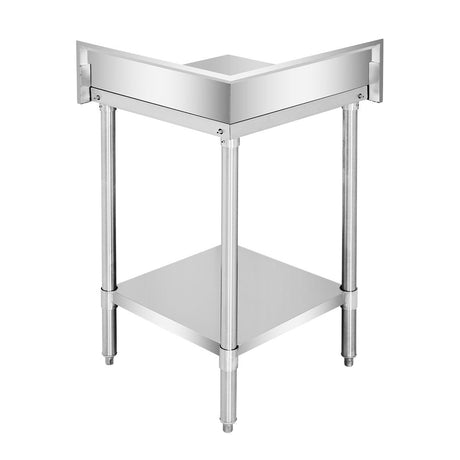 WBCB6 - 0600/A - Corner Workbench with 150mm Splashback & Undershelf - Whisk Hospitality - WBCB6-0600/A