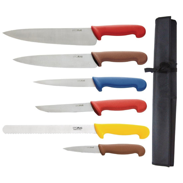 Hygiplas Colour Coded Knife Set & Wallet S088 - Whisk Hospitality - S088