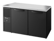 True Refrigeration Bar Refrigerator Black Ext 2 Solid Swing Doors - TBR60 - RISZ1 - L - B - SS - 2 - Whisk Hospitality - TBR60-RISZ1-L-B-SS-2