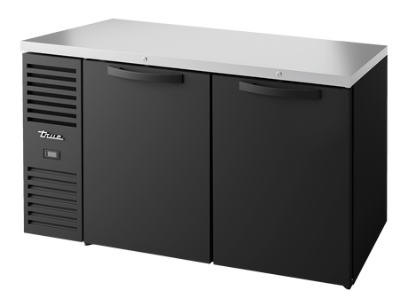True Refrigeration Bar Refrigerator Black Ext 2 Solid Swing Doors - TBR60 - RISZ1 - L - B - SS - 2 - Whisk Hospitality - TBR60-RISZ1-L-B-SS-2