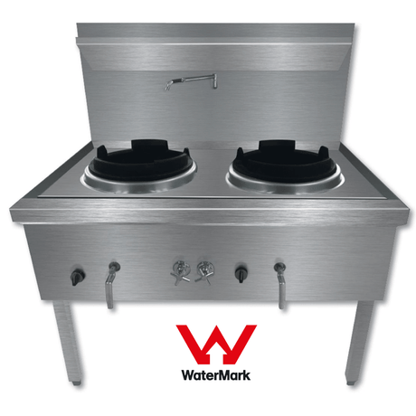 Gasmax Stainless Steel Waterless LPG Double Wok Chimney Burner - WW - 2LC - Whisk Hospitality - WW-2LC