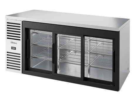 True Refrigeration Bar Refrigerator Stainless Steel Ext 3 Glass Slide Doors - TBR72 - RISZ1 - L - S - 111 - 2 - Whisk Hospitality - TBR72-RISZ1-L-S-111-2