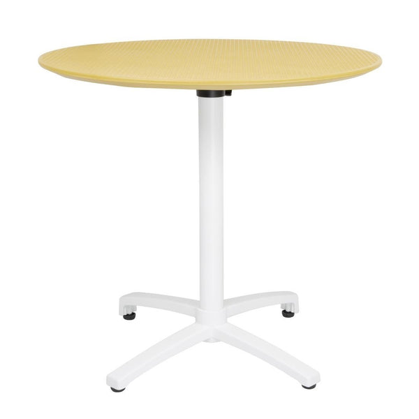 Bolero Folding PP Table Mustard Yellow - 800mm FT622 - Whisk Hospitality - FT622