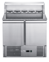 FED - X Two Door Salad Prep Fridge with Marble Top - XGNS900E - Whisk Hospitality - XGNS900E