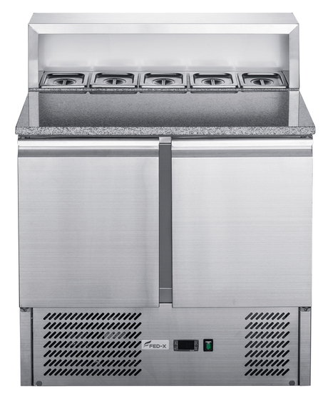 FED - X Two Door Salad Prep Fridge with Marble Top - XGNS900E - Whisk Hospitality - XGNS900E