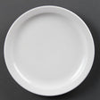 Olympia Whiteware Narrow Rimmed Plate - 25cm 10" (Box 12) CB490 - Whisk Hospitality - CB490