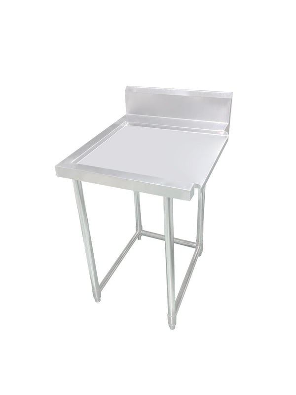 Outlet Bench with Splashback & Leg Brace - Outlet on Right / 750 / AWSD-0675R - Whisk Hospitality - 632551