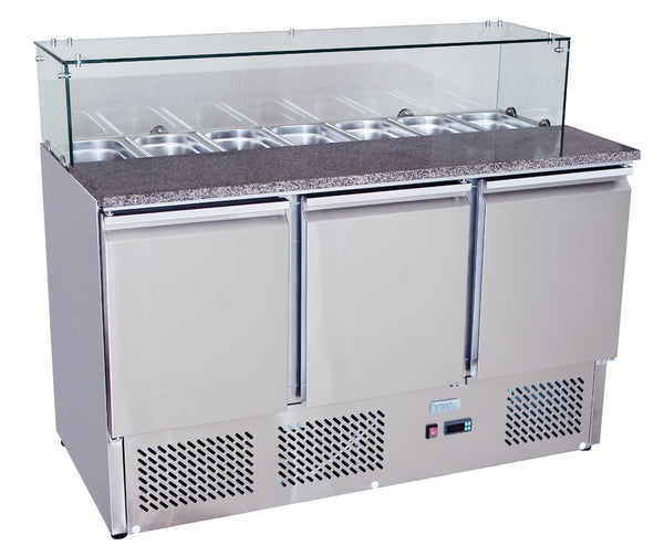 Atosa 3 DOORS PIZZATABLE SALADETTE FRIDGE 1365 MM ESL3864 - Whisk Hospitality - ESL3864
