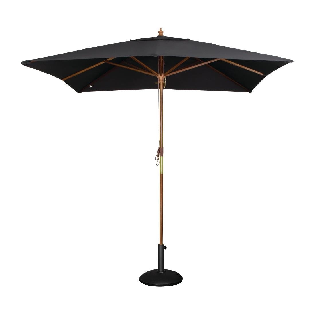 Bolero Square Pulley Umbrella Black - 2.5m GH990 - Whisk Hospitality - GH990