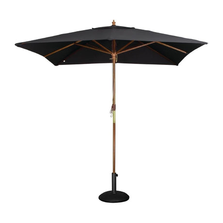 Bolero Square Pulley Umbrella Black - 2.5m GH990 - Whisk Hospitality - GH990