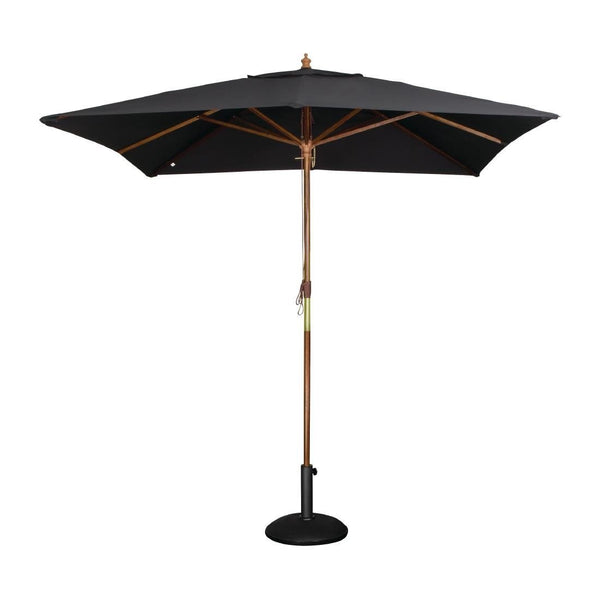 Bolero Square Pulley Umbrella Black - 2.5m GH990 - Whisk Hospitality - GH990