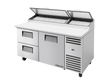 True Refrigeration Pizza Prep Table 9x 1/3 Top Pans 2 Drawers + 1 Solid Swing Door - TPP - AT - 67D - 2 - HC - Whisk Hospitality - TPP-AT-67D-2-HC