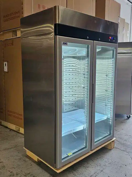 Jono Refrigeration JUFD1300A-FS 2 Door Display Freezer - Whisk Hospitality - 3PA-2441-JUFD1300A-FS