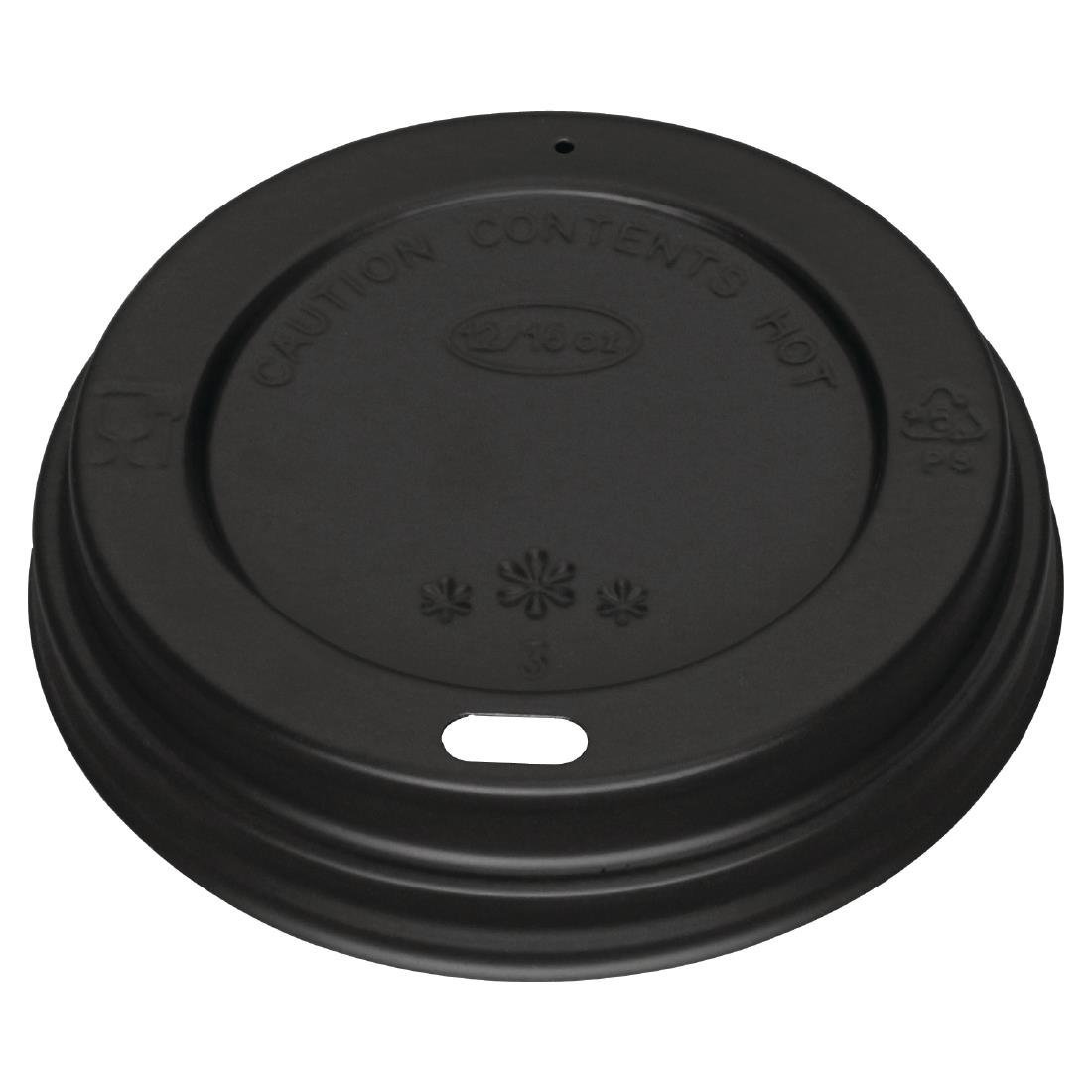 Fiesta Recyclable Lid for Hot Cups - Black - 340/455ml (Pack 1000) CW718 - Whisk Hospitality - CW718