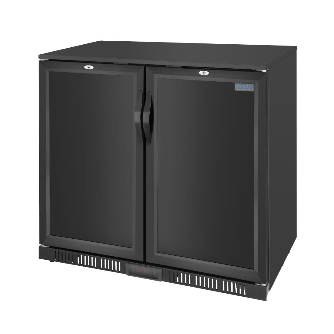 Polar G - Series Back Bar Cooler with Double Solid Hinged Doors Black - 850mm GE998 - A - Whisk Hospitality - GE998-A