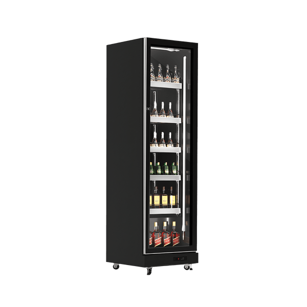 Exquisite One Glass Doors Upright Display Fridge – Black - DC410 - Whisk Hospitality - 