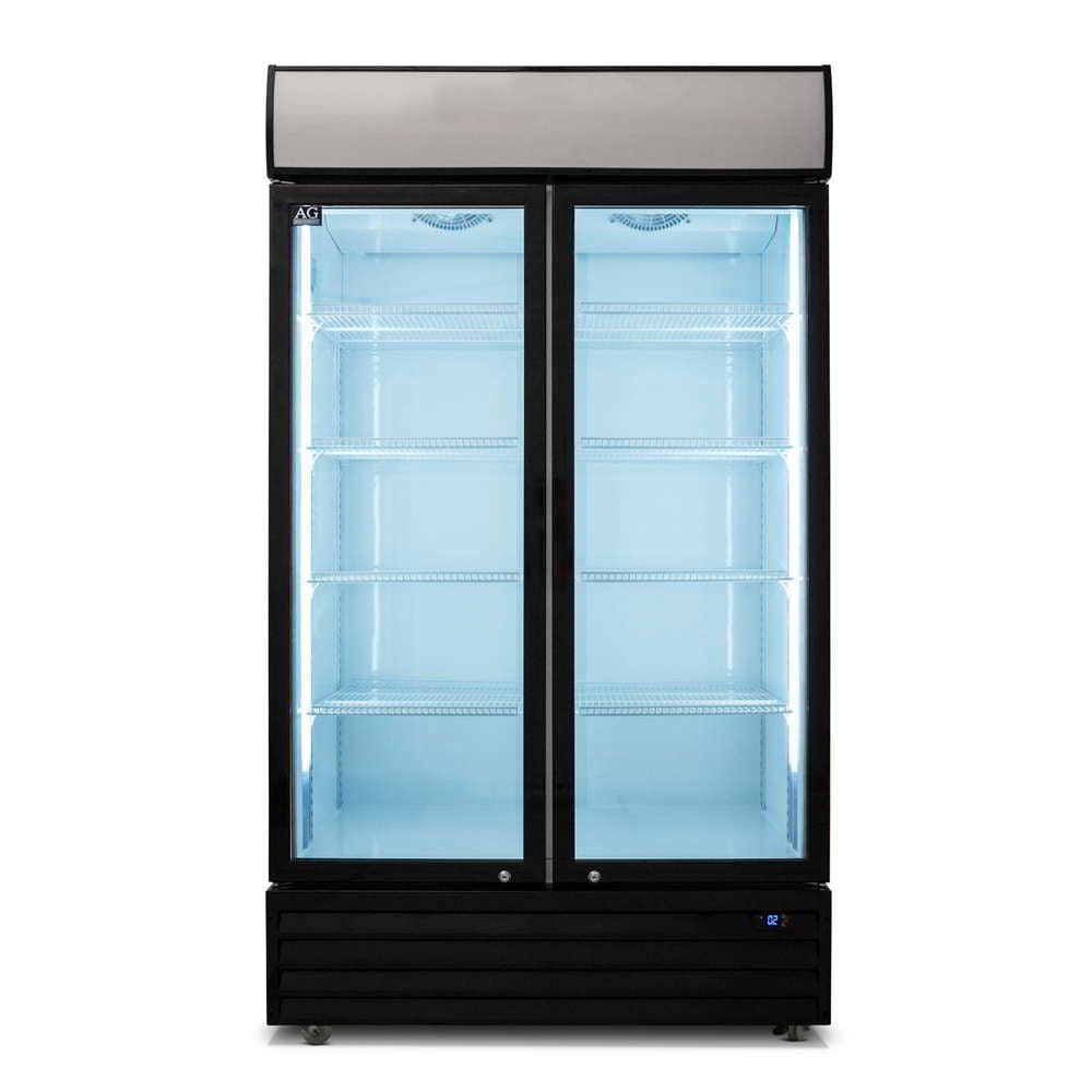 AG 1000L Double Door Upright Display Fridge - Glass Door CU1000TNG - Whisk Hospitality - CU1000TNG
