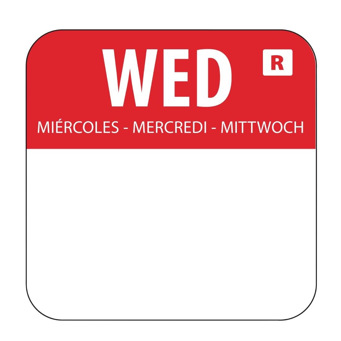 Hygiplas Day of the Week Removable Label Wednesday 1'' (Roll 1000) L933 - Whisk Hospitality - L933