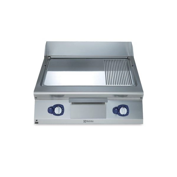 Electrolux 900XP Gas Griddle Plate with Smooth/Ribbed Polished Chrome Plate 800mm E9FTGHCP00 - Whisk Hospitality - E9FTGHCP00
