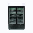 Bromic Upright Display Fridge - 1082L - 2 Door - Flat Glass - Lightbox - Black - Whisk Hospitality - GM1100LB-NR