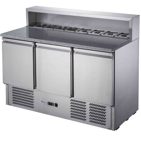 FED - X Three Door Salad Prep Fridge with Marble Top - XGNS1300E - Whisk Hospitality - XGNS1300E