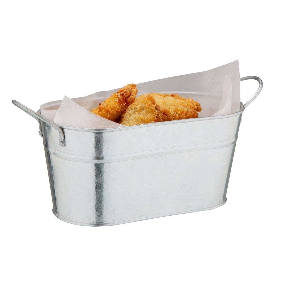 Olympia Rectangular Galvanised Tub - 95(H)x197(W)x130(D)mm GF249 - Whisk Hospitality - GF249