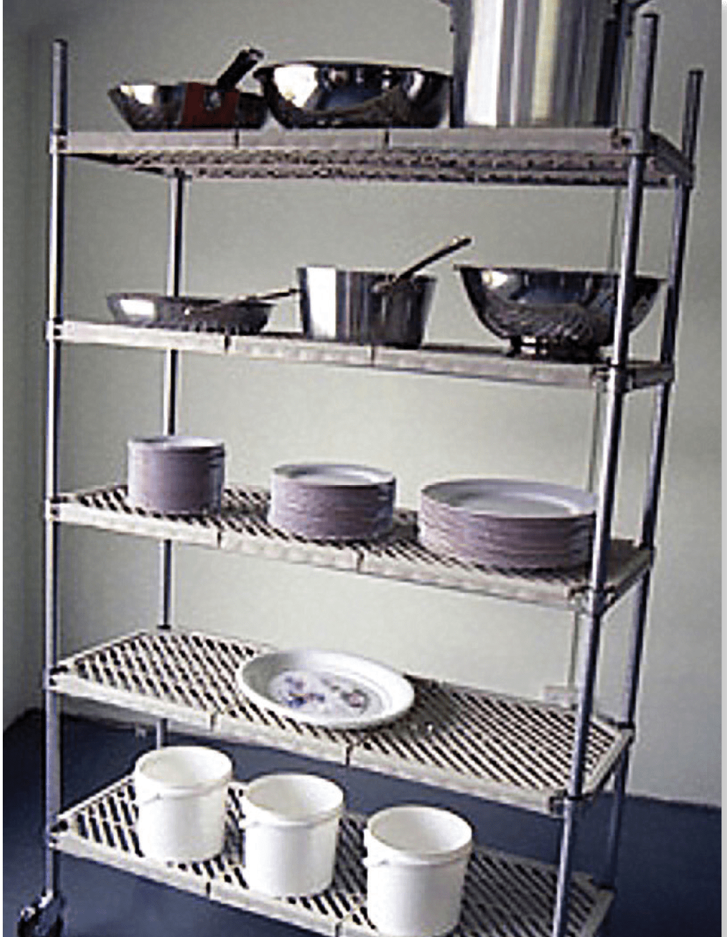 5 Shelf Atlas Plastic Mat Shelving Kits (includes 5 plastic mat shelves, four posts 1830mm high) – 535 DEEP – 1520mm - Whisk Hospitality - PM21607EPL5-1520MM