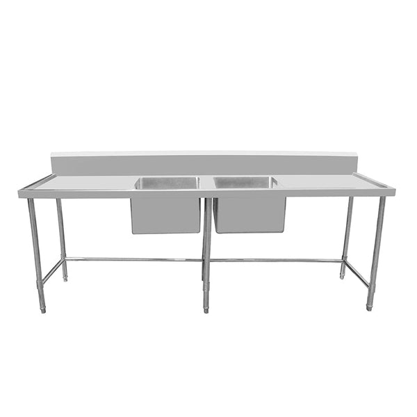 Work Bench - Double Sink with Leg Brace - Center Sink / 600 / ASD-2460C - Whisk Hospitality - 419955