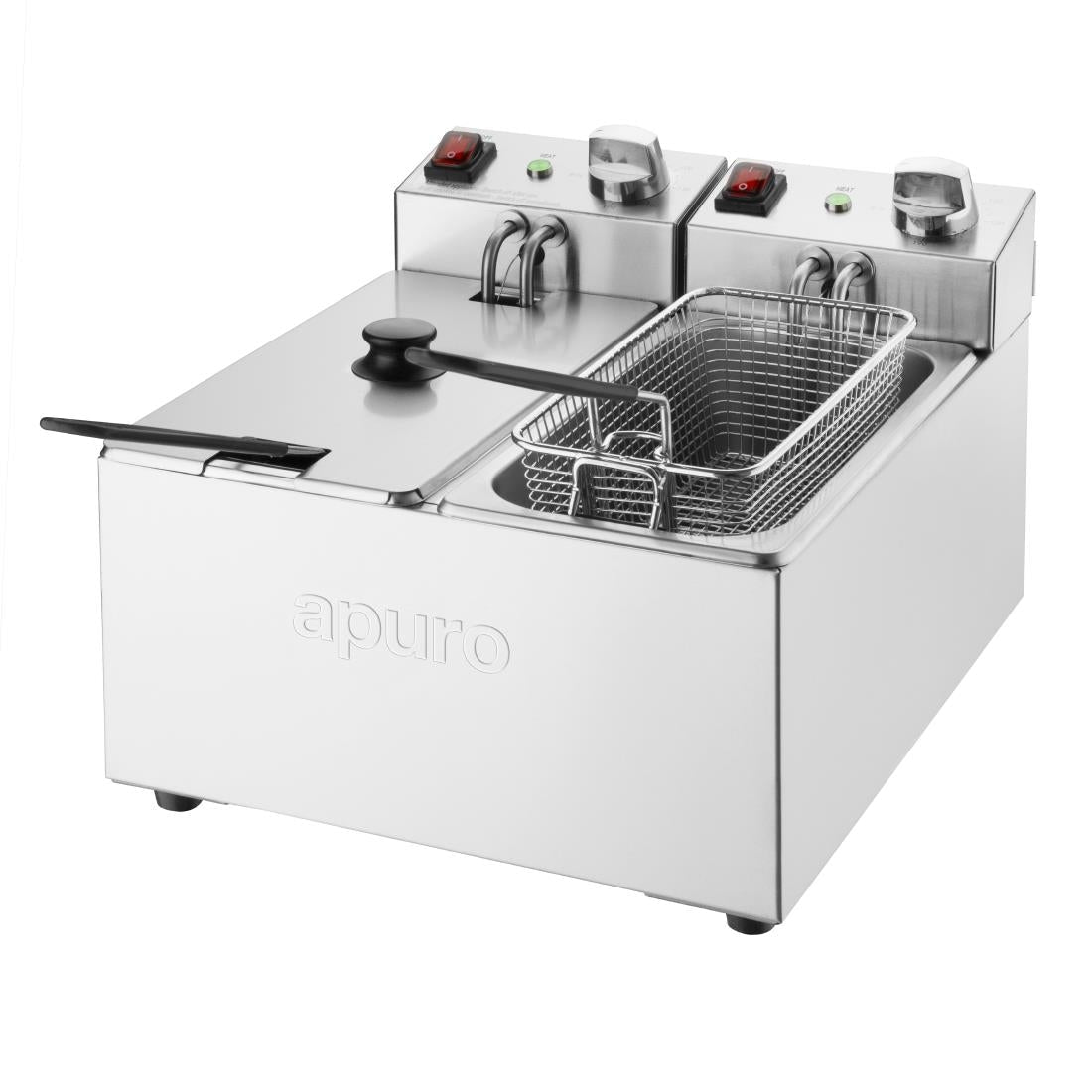 Apuro Double Fryer - 2x3Ltr - 2x2kW CU615 - A - Whisk Hospitality - CU615-A