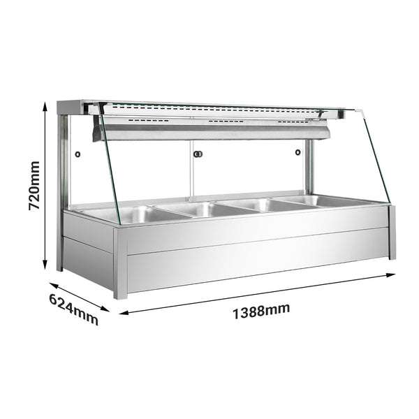 Bonvue Angled Countertop Wet and Dry Bain Marie BM14TC - Whisk Hospitality - BM14TC