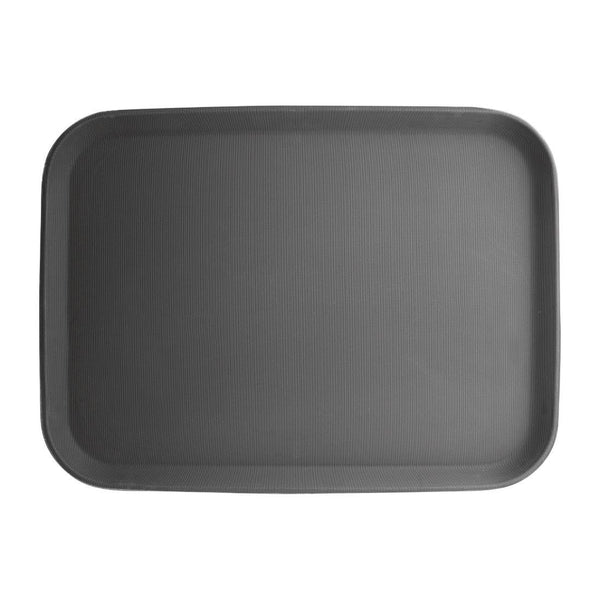 Olympia Kristallon Rectangular Tray Black Anti - Slip Plastic 380x510mm C560 - Whisk Hospitality - C560