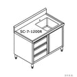 SC - 7 - 1200R - H CABINET WITH RIGHT SINK - Whisk Hospitality - SC-7-1200R-H