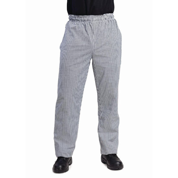 Whites Vegas Small Black & White Check Trousers Polycotton - Size L DL712 - L - Whisk Hospitality - DL712-L