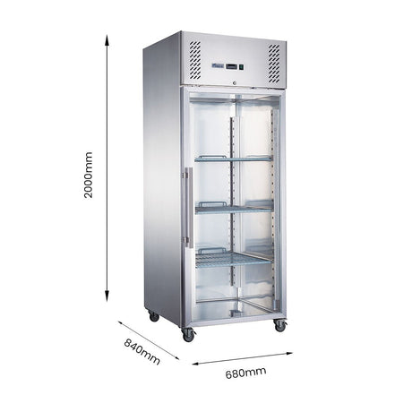 FED - X S/S Full Glass Door Upright Fridge - XURC600G1V - Whisk Hospitality - XURC600G1V