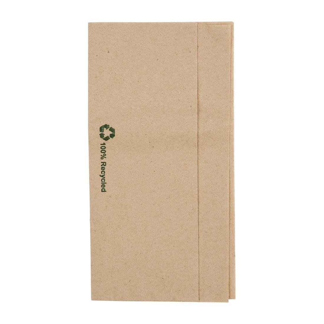 Fiesta Recyclable 32x30cm 1ply Dispenser Fold Recycled Kraft Napkin (Pack 6000) FE211 - Whisk Hospitality - FE211
