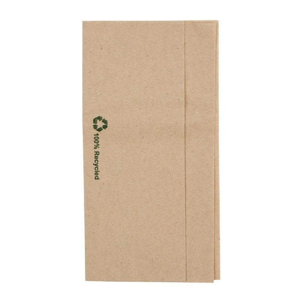 Fiesta Recyclable 32x30cm 1ply Dispenser Fold Recycled Kraft Napkin (Pack 6000) FE211 - Whisk Hospitality - FE211