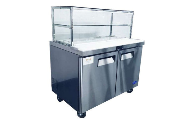 Atosa 2 DOOR SANDWICH BAR WITH GLASS CANOPY 1225MM MSF8302G - Whisk Hospitality - MSF8302G