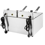 Apuro Double Electric Fryer with Timer - 2x8Ltr - 2x2.9kW CU621 - A - Whisk Hospitality - CU621-A