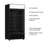 Thermaster Double Glass Door Colourbond Upright Drink Fridge - LG - 580BP - Whisk Hospitality - LG-580BP