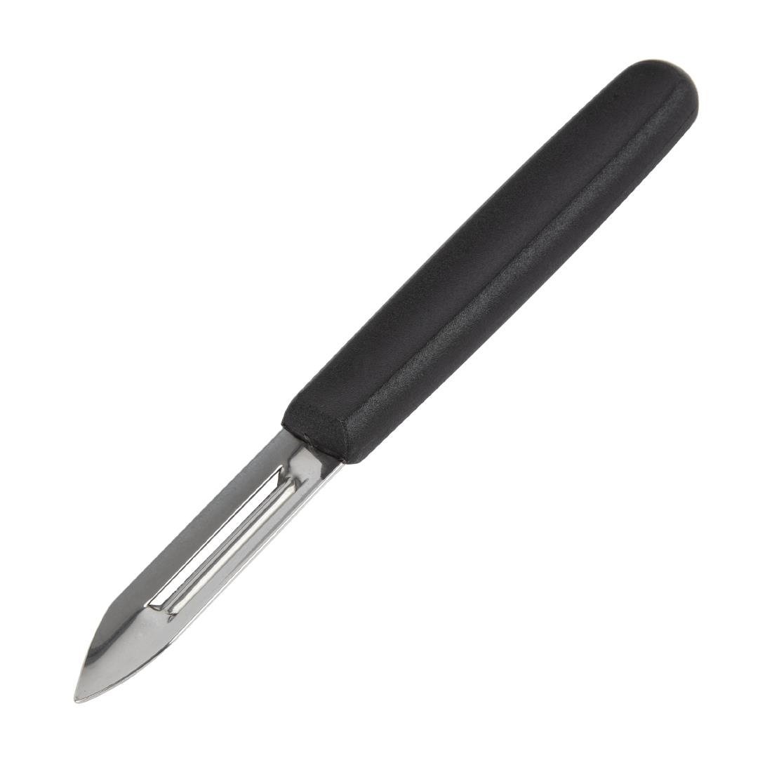 Vogue Plastic Peeler Black Moulded Handle D050 - Whisk Hospitality - D050