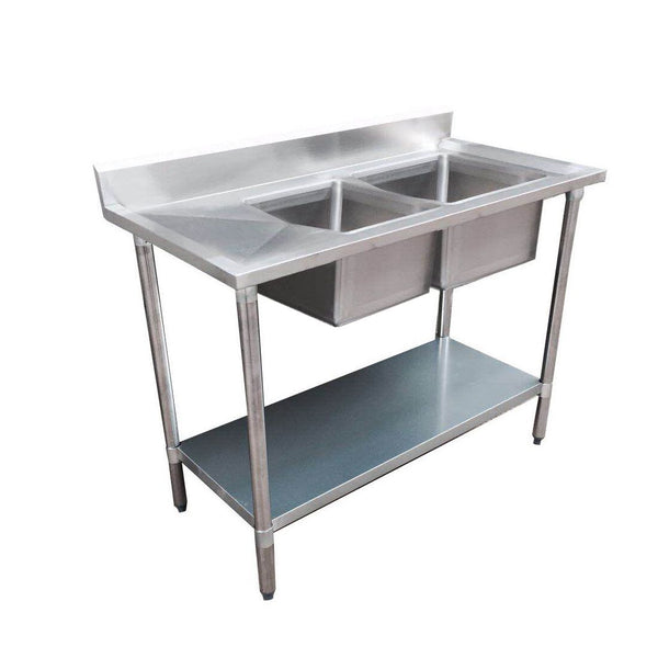 Modular System Double Sink Bench Right Handed 1800x700x900mm - 1800 - 7 - DSBR - Whisk Hospitality - 1800-7-DSBR