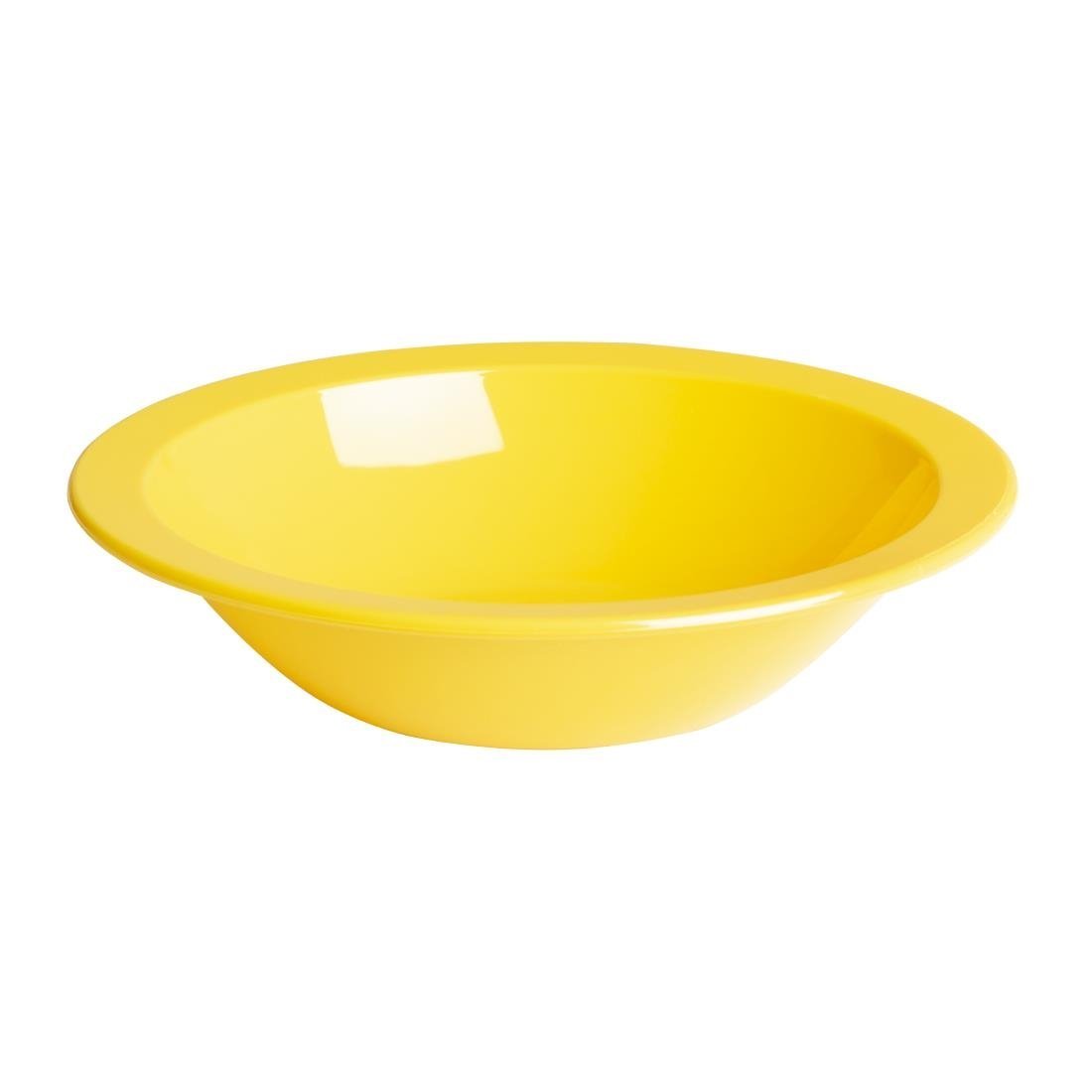 Olympia Kristallon Polycarbonate Bowl Yellow - 400ml 14oz 6 3/4" (Box 12) CB771 - Whisk Hospitality - CB771