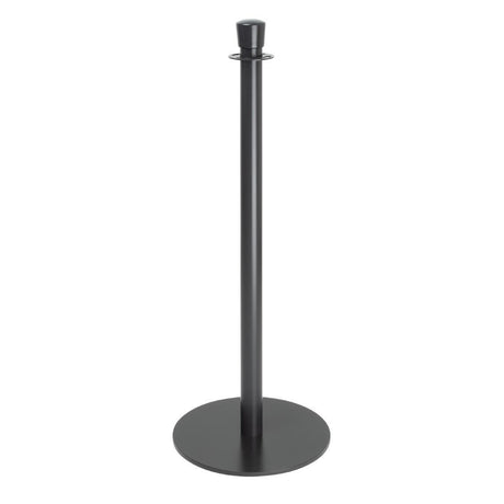 Bolero Flat Base Barrier Post Black (Set 2) GP638 - Whisk Hospitality - GP638
