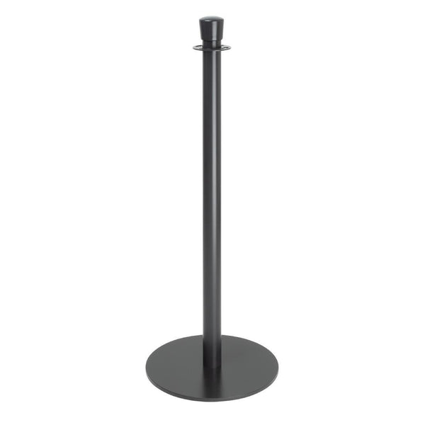 Bolero Flat Base Barrier Post Black (Set 2) GP638 - Whisk Hospitality - GP638